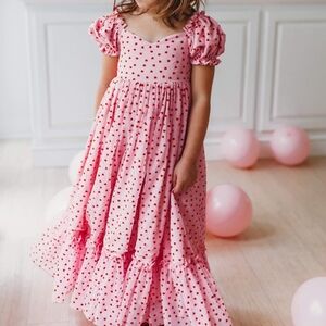 Calluna Pink Heart Patterned Dress Size 6/7